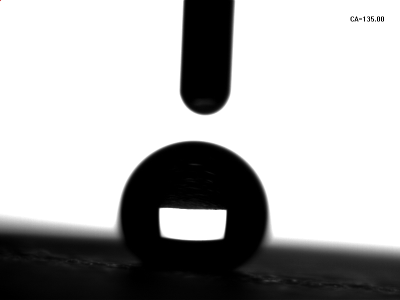 PET无尘布在等离子聚合处理后水滴角度数为135°-午夜精品久久久